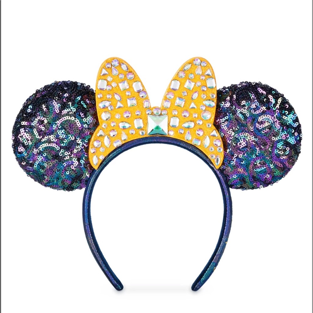 NWT Disney Earidescent Mickey Mouse Ears Gem Walt 50th 50 gold black Anniversary